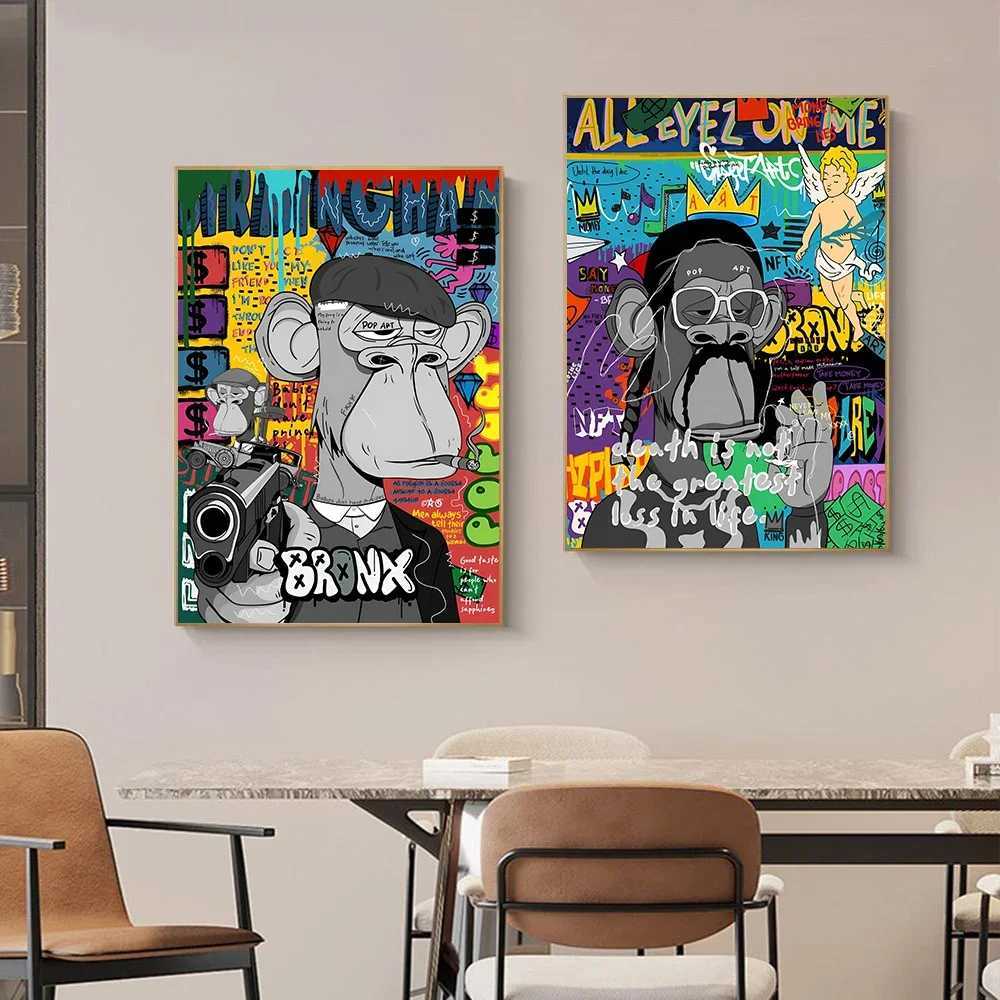 Abstract Graffiti Picture Canvas Wall Sticker Banksy Art Portrait real Bedro Living Room A Decor Hanging Painting Y250122
