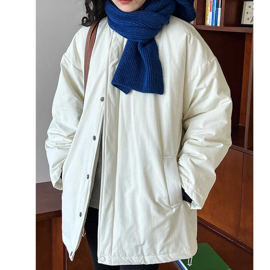 Minimalist Cotton Jacket Womens Winter New Oversized Cotton Workwear Cotton Jacket Women Jackets Coat Woman Fur 241209