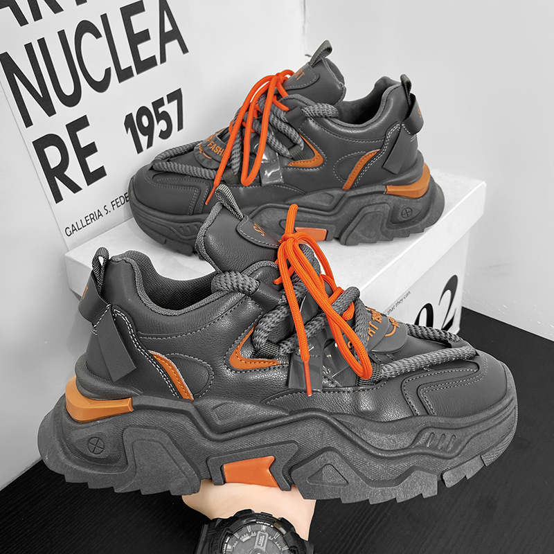 Men Sports Shoes Thick Sole Fashion Simple Design Versatile Triple Black White Green Free shipping