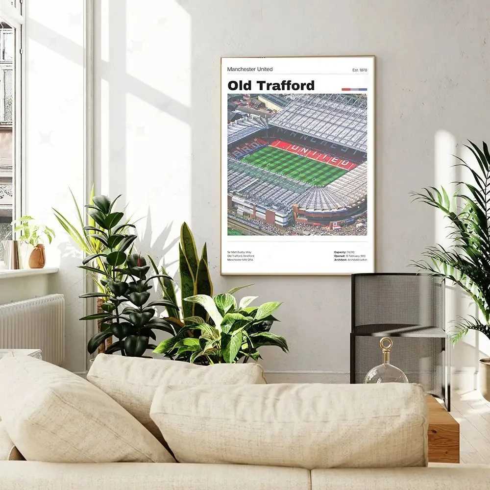Sports Venue Canvas Painting Football Field Cricket Old Trafford Stadium Wall Art Poster Print Gift Ro Decor Y250122