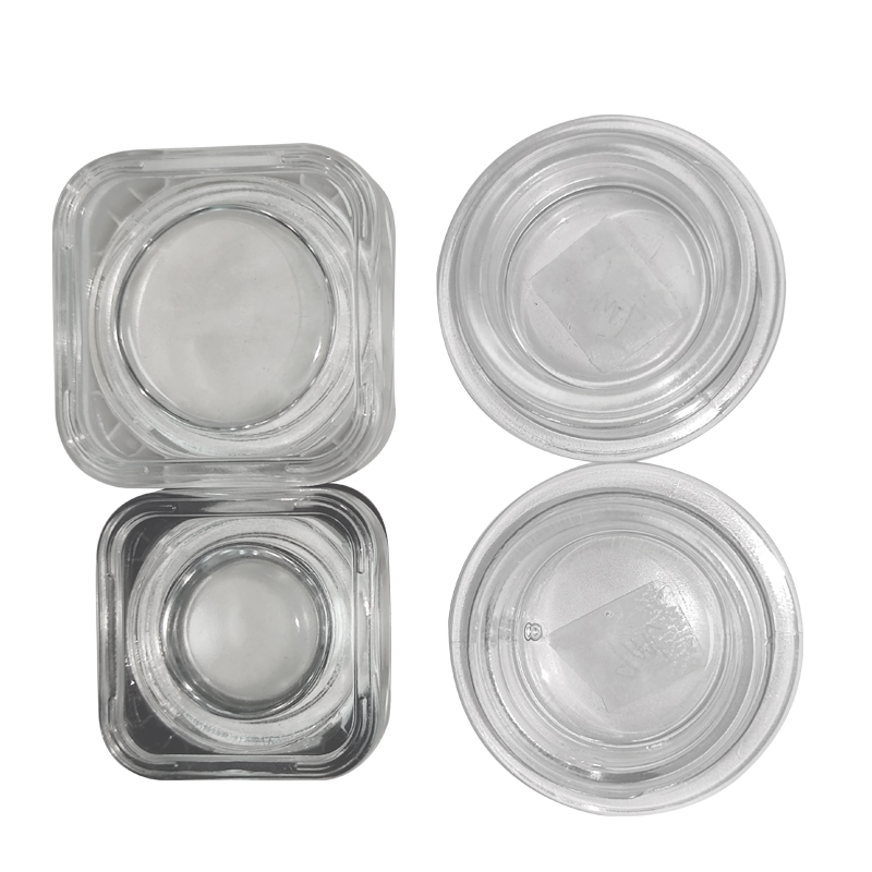 Glass Jar Aluminum Lids 60ML Clear Container Kitchen Storage Food Containers Black Clear Glass Bottles Black Cover Custom Logo Stickers Label Water Stores Covers
