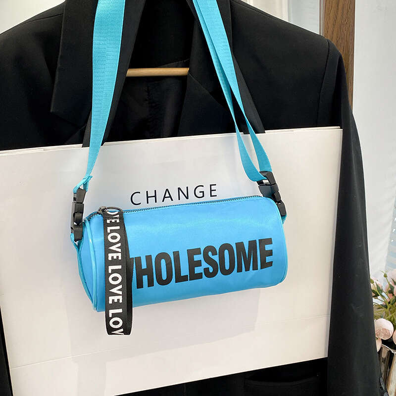 Trendy Cool Instagram Style Lightweight Shoulder For Boys Girls, Outdoor Travel Casual Bag, Letter Contrasting Color Reducing And Wear-Resistant Chest