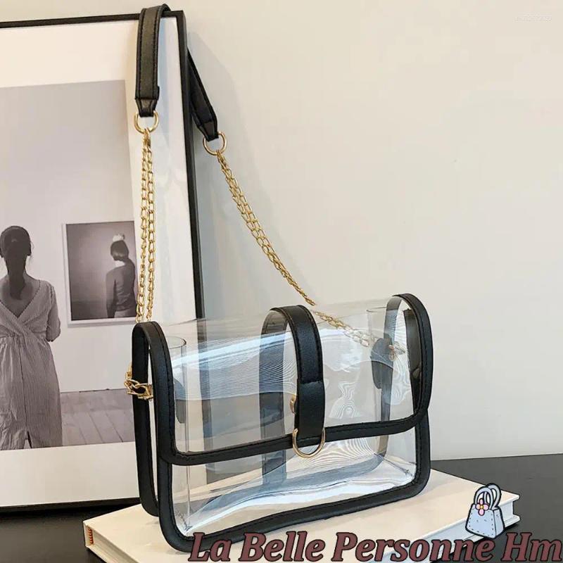 Totes Transparent Chic Sling Bag Waterproof Satchel PVC See Through Detachable Strap For Working And Concert