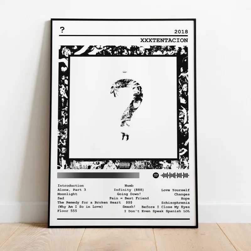 XXX-Tentacion Rock Rapper sic Albums Cover Skins/17 Art Posters Canvas Painting Wall Print Pictures for Living Ro He Decor Y250122
