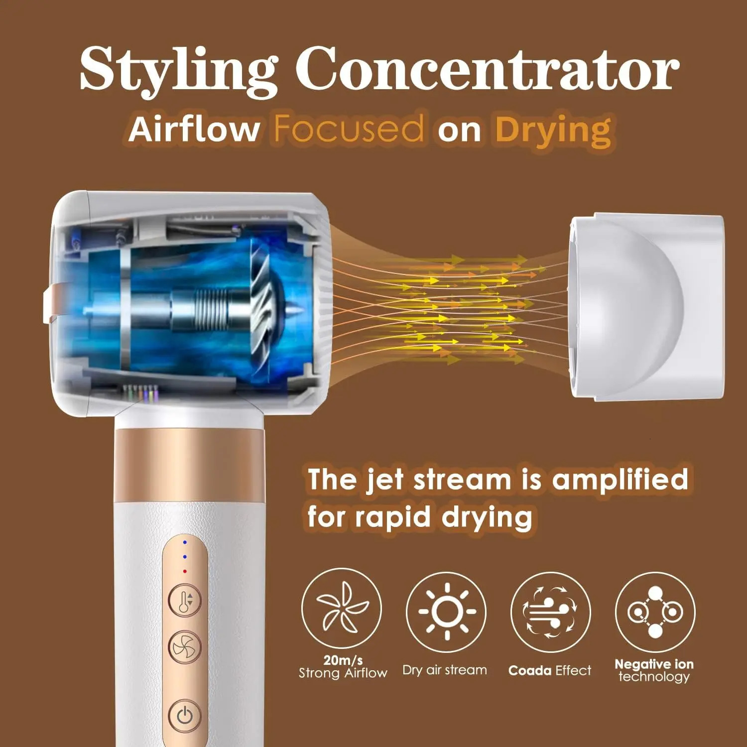 Dryer Hair Tools Set 7 in 1 Styling Drying System Professional Brush Wrap Air Curling Wand 250120