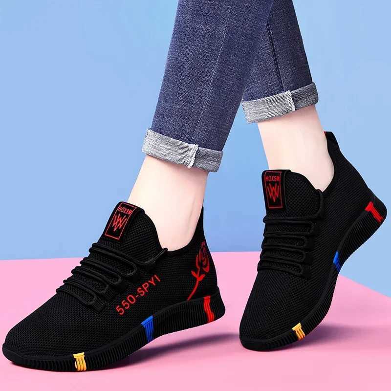 Tennis Finino 2024 Women Running Shoes Air Mesh Light Soft Sneakers Fa Flats Platform Lace Up Casual Shoes Basket Fme W250122