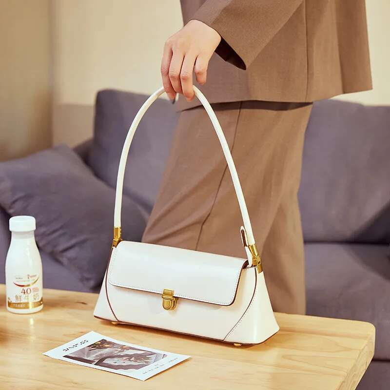 Niche Stick Fashion New Retro Underarm French Shoulder Bag Genuine Leather Handbag