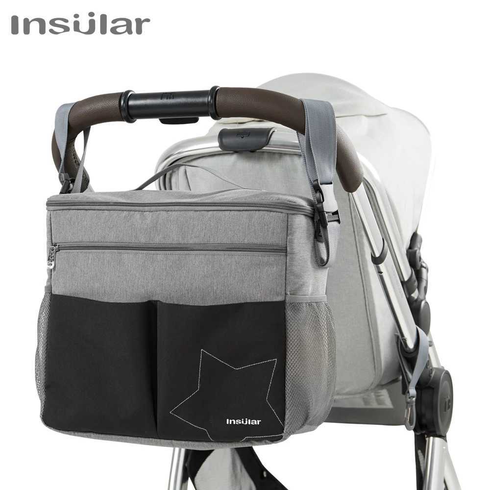 Insular Mommy Diaper Bags Mother Large Capacity Travel Nappy Backpacks with Anti-loss Zipper Solid Baby Maternity Nursing BagsC250326
