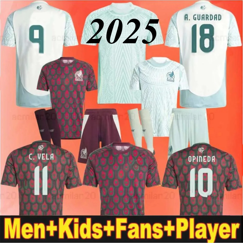 Soccer Jerseys 24 25 MeXiCO CHICHARITO 2024 2025 National Team Football Shirt Men Kids Kit Home Away Camisetas Copa America Maillot Mexique GIMENEZ LOZANO J VASQUEZ