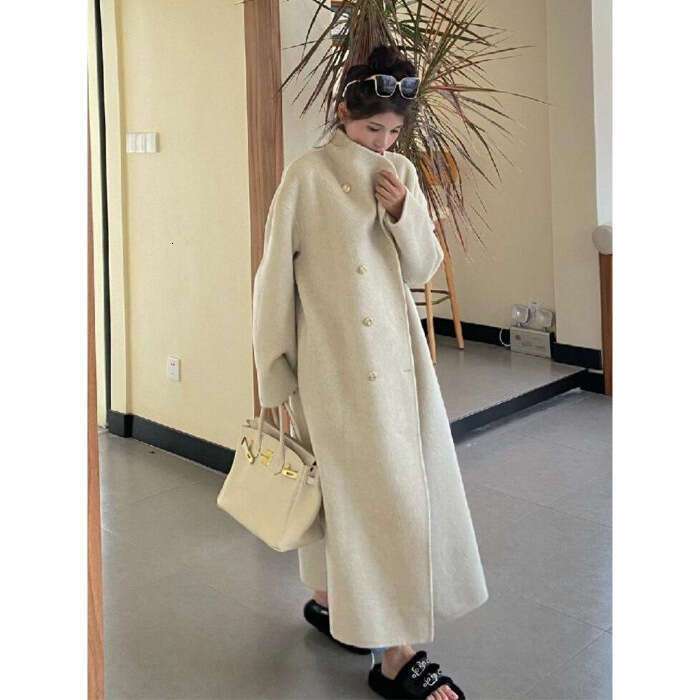 Winter Grey Women, Thick Woolen Coat For Autumn And Winter, New Collection