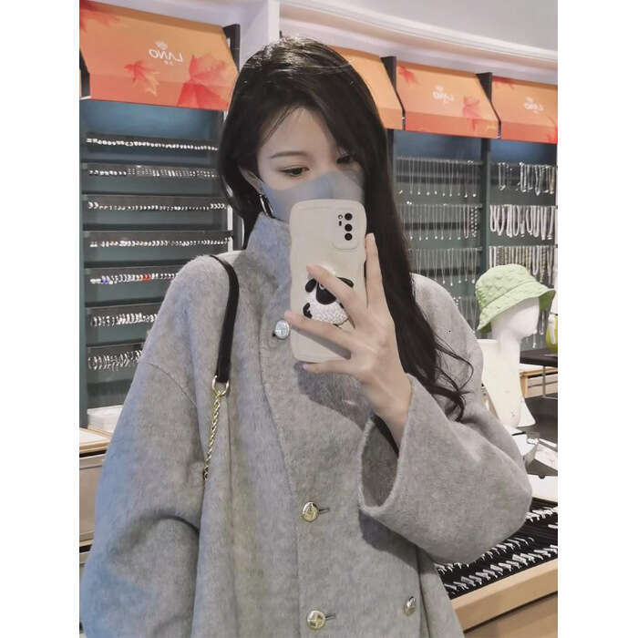 Winter Grey Women, Thick Woolen Coat For Autumn And Winter, New Collection
