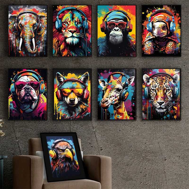 Graffiti Dog phone Gaming Posters Prints Canvas Painting Wall Art Picture for Teen Ro Gamer Gift Game Decor Y250122