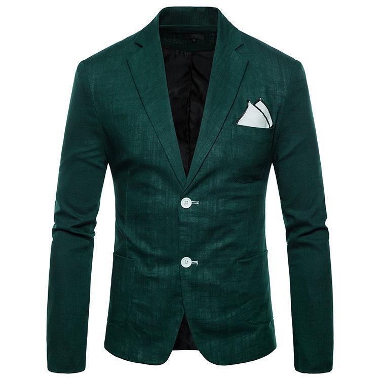 suits for men designer 2025 new cotton and linen men's casual suit jacket two button european size men's small suit 221