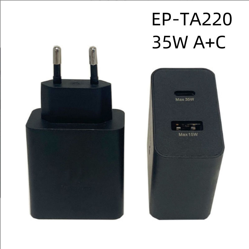 Super Fast Wall Charger 35W A + C dual port Power Adapter For Galaxy S24 s25 S21 S21Plus S20 FE 5G A52 Tab S8 S7 US EU UK PLUG C TO C CABLE