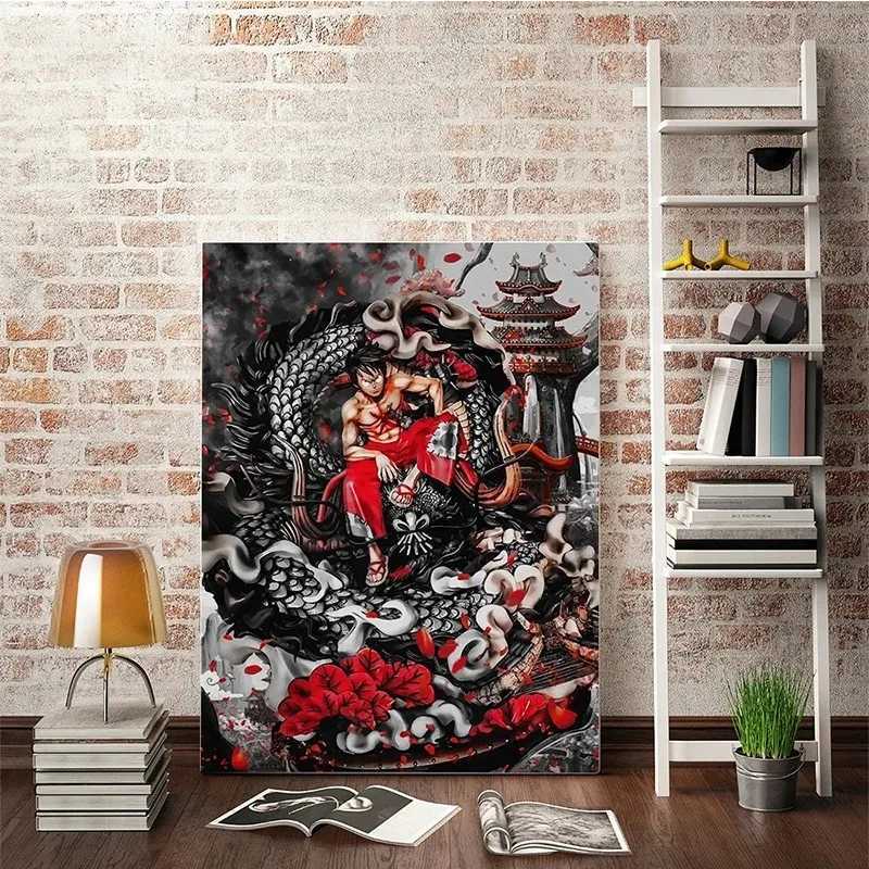 Japan Anime Wanted Retro Cartoon Canvas Painting One Piece Luffy Art Posters Print ral Pictures He Wall Aesthetic Decorative Y250122