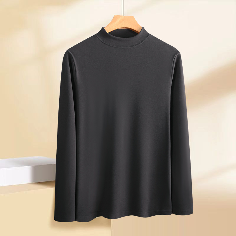 FC004 Double-sided brushed slim men's long-sleeved T-shirt with thick warm sweatshirt