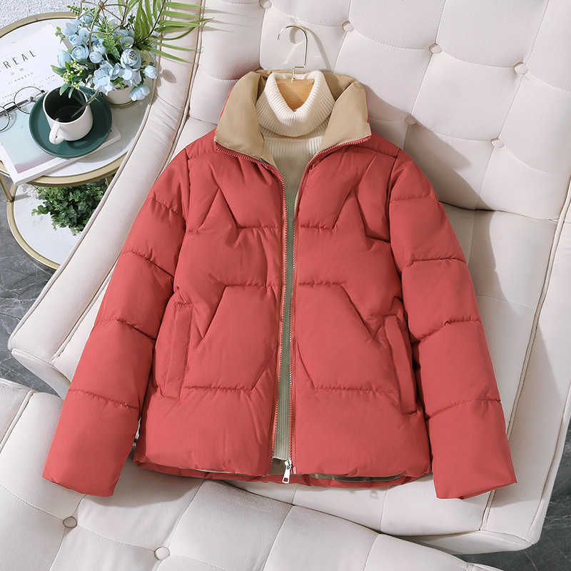 Cotton Jacket Short Womens Autumn And Winter Fashion Korean Version Womens Cotton Jacket Thick Standing Collar Small Versatile Jacket For Women Coat 2