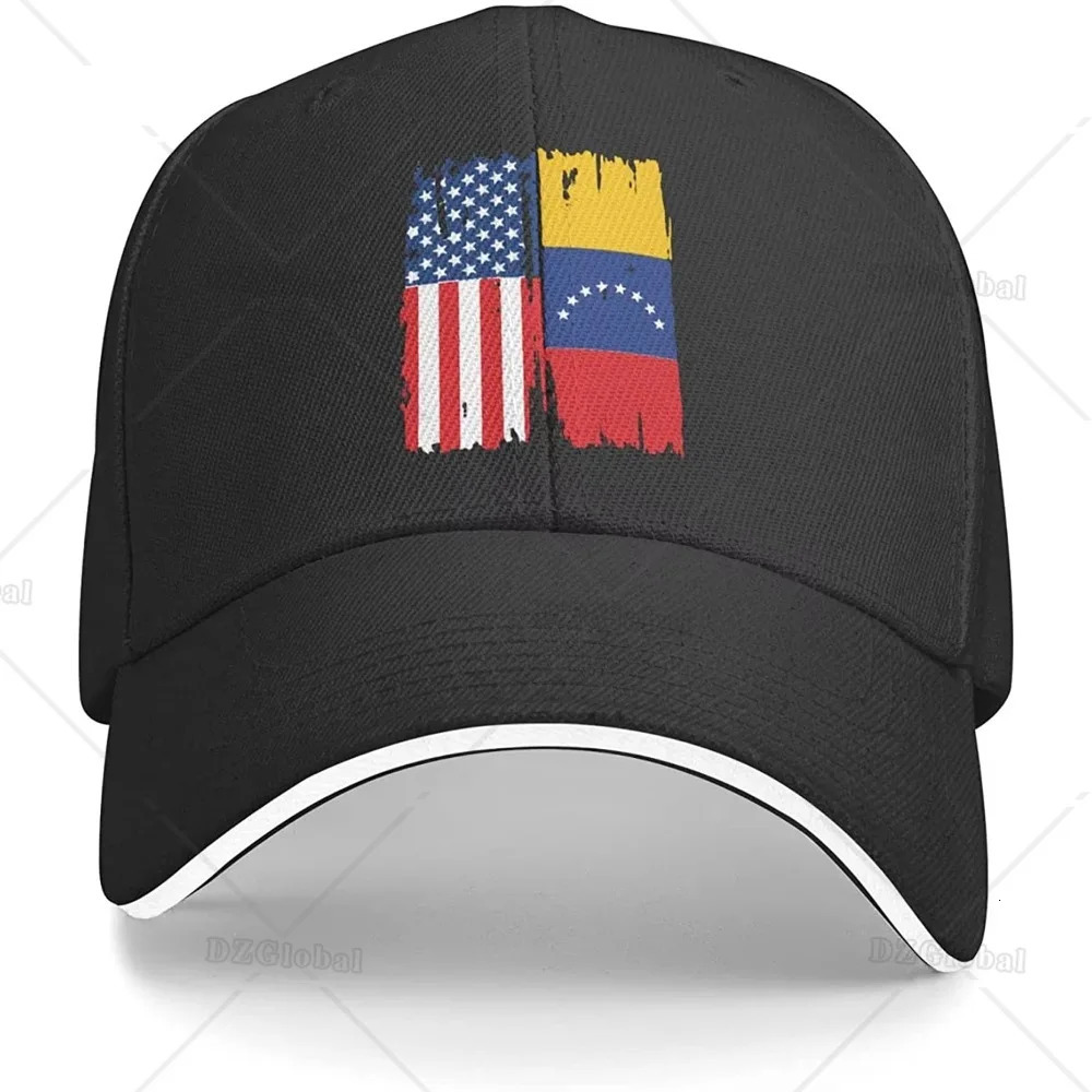 USA Venezuela Flag Unisex Dad Hat Adjustable Trucker Hat Casual Baseball Cap 250117