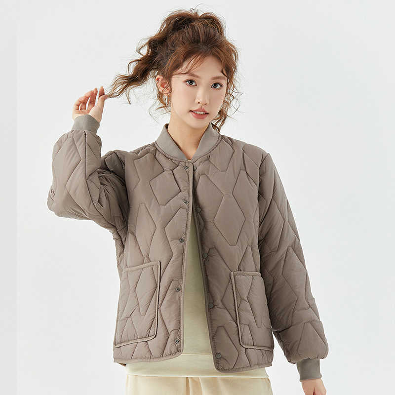 Womens Warm Long Sleeved Cotton Inner Liner Womens Home Cotton Clothes With Thread Collar Can Be Worn Outside Women Jackets Coat 241209