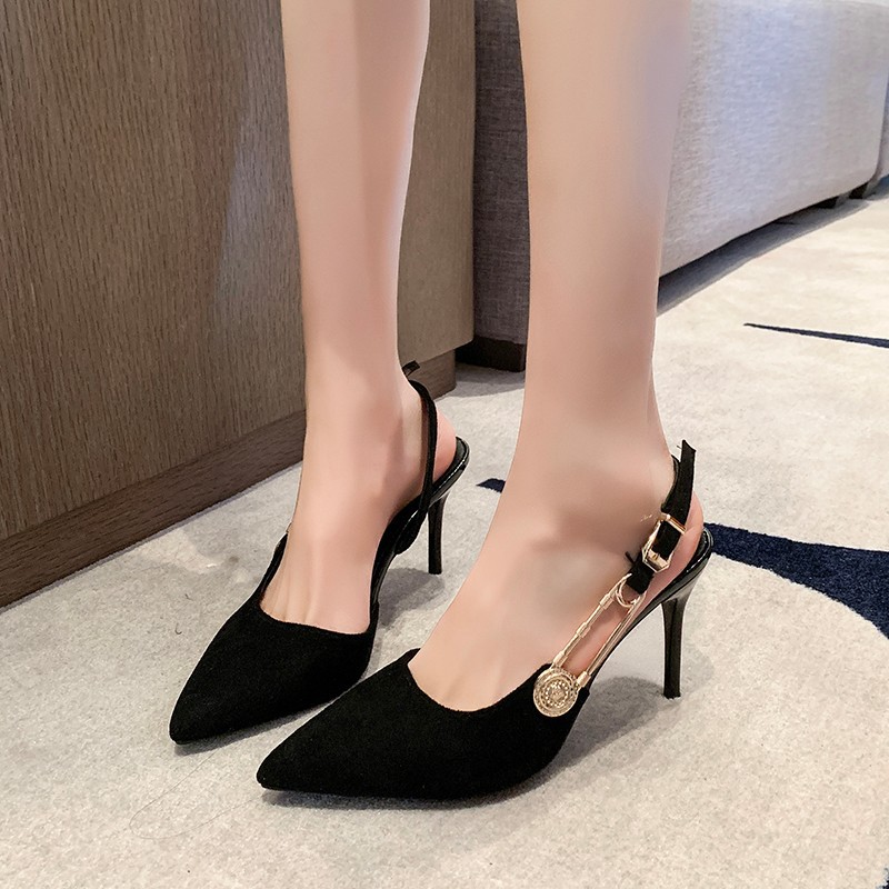 Women Sandals Fashion Sexy Style Design Sense Pointed Toe High Heel Triple Black Red Free shipping