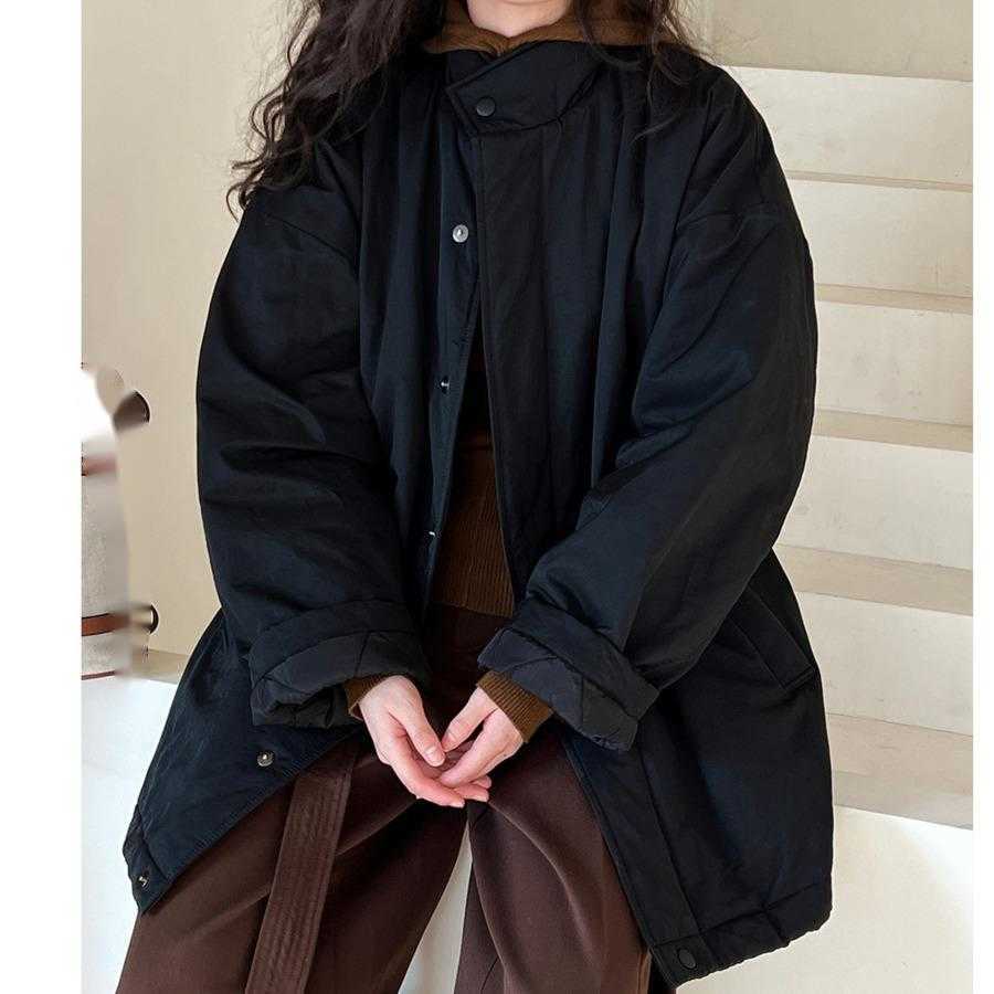 Minimalist Cotton Jacket Womens Winter New Oversized Cotton Workwear Cotton Jacket Women Jackets Coat Woman Fur 241209