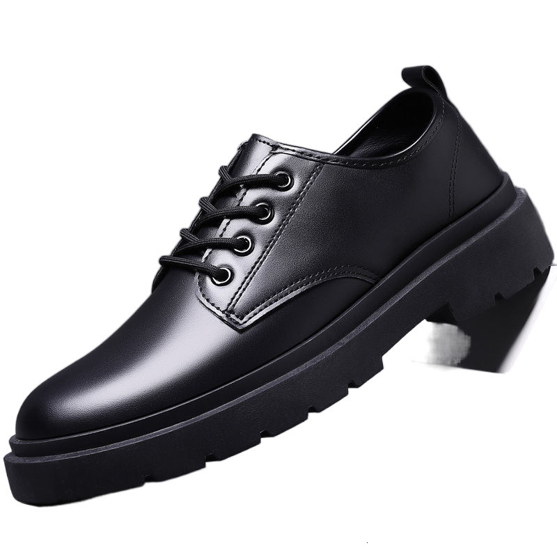 Leather 2023 new spring and autumn British style black men's business formal big head work trendy shoes hot