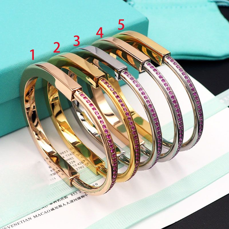 trendy new arrival pink rhinestone diamond lock bracelets for women top quality best gift