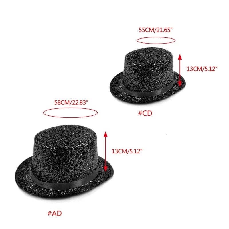 Glitter Top Hat Wide Brim Fedora Carnivals Holiday Short Magician Costume for Outdoor Gatherings 250118