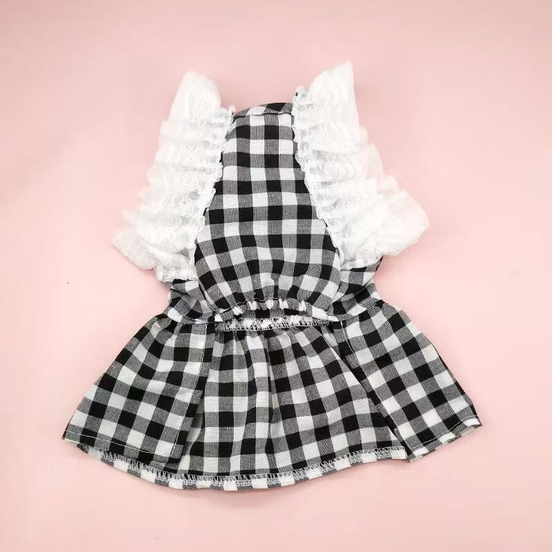 Spring/Summer Thin Breathable Dog Skirt Lace Chiffon Cute Princess Skirt Cat Two Leg Pet Clothing