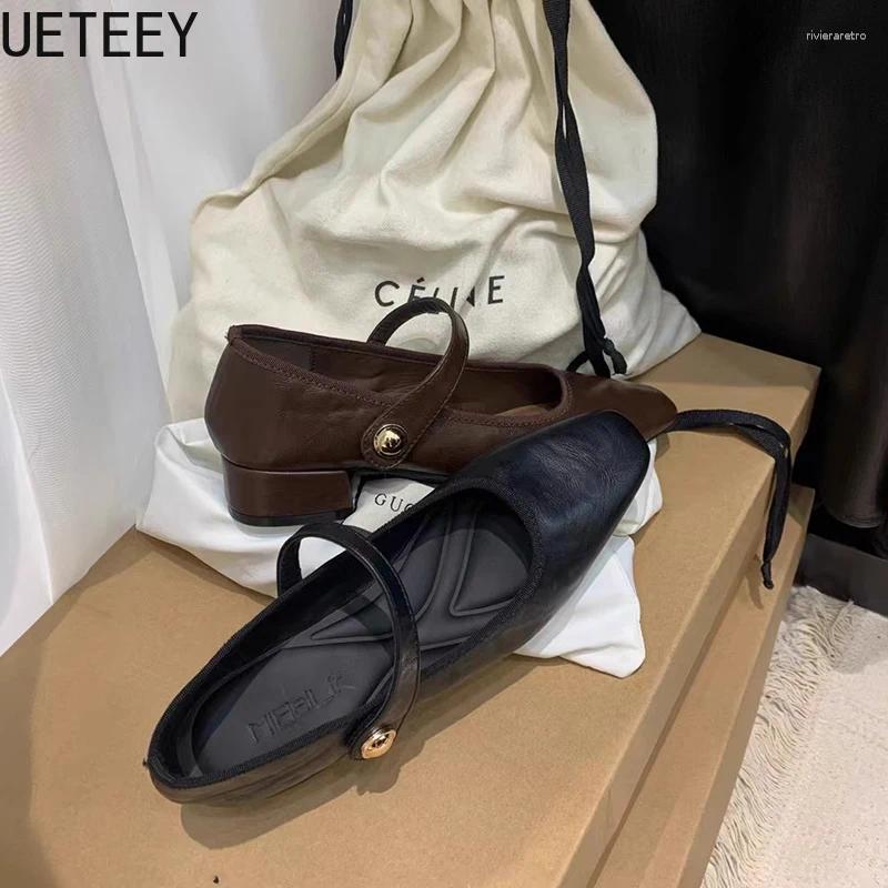 Dress Shoes Designer Vintage Spring Women Mary Jane Fashion Shallow Buckle Elegant Low Heel