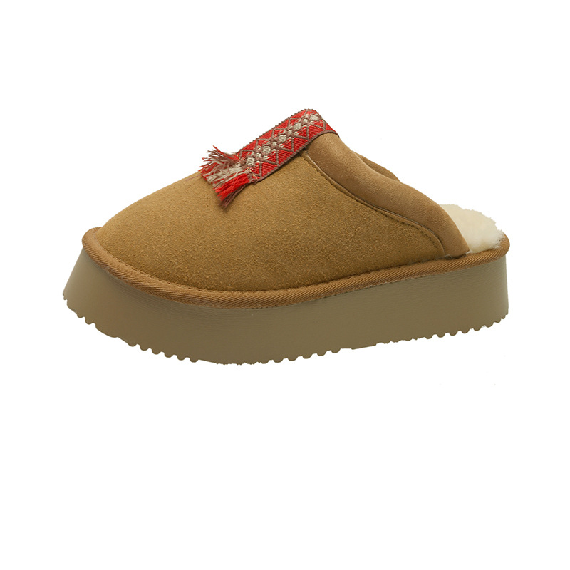 Women Slippers Plush hot Warm Thick Sole Indoor Wear Simple Style Versatile Triple Brown Free shipping