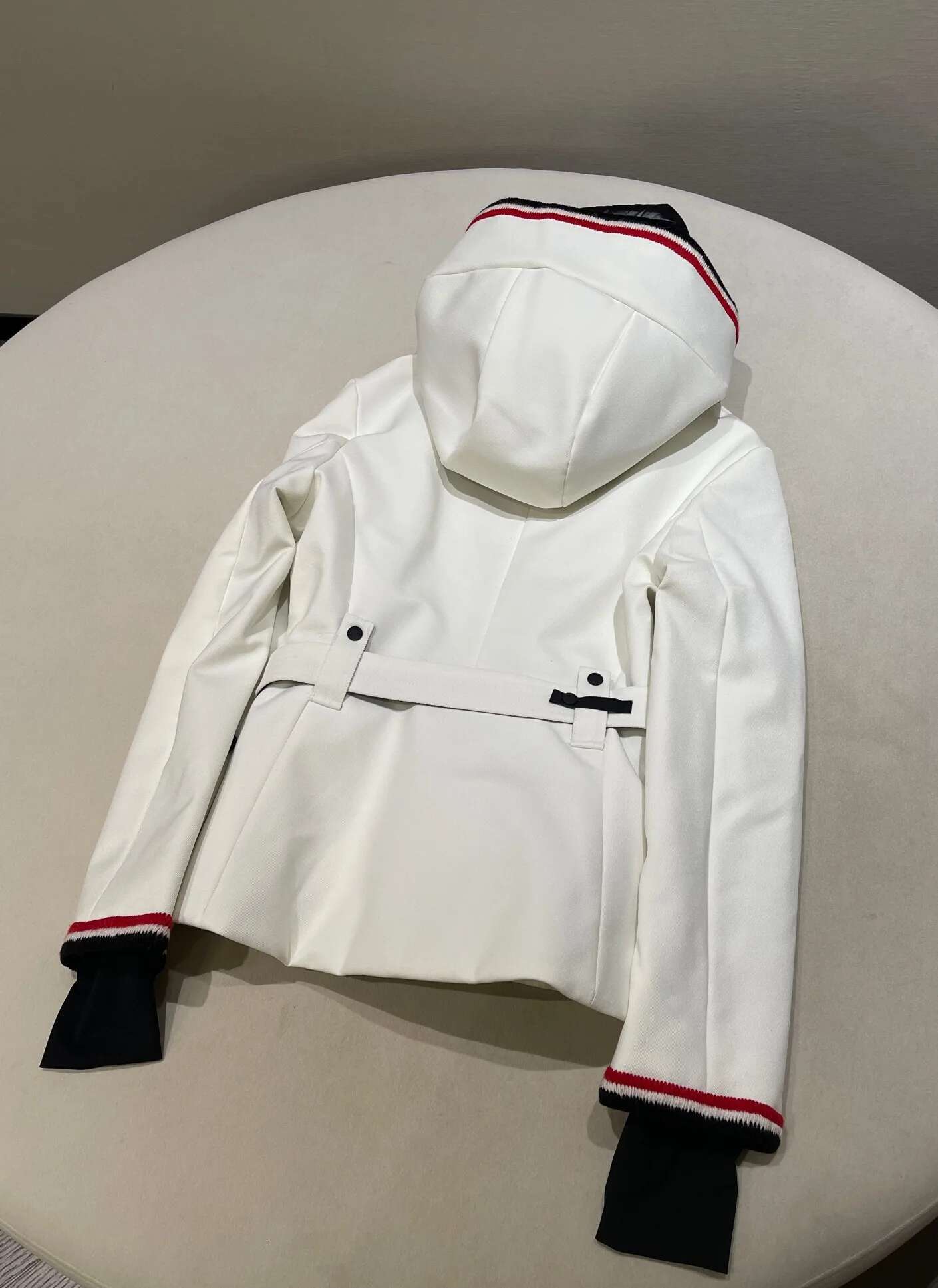 Top End Women Fashion Long Sleeve White Goose Down Slim Hooded Outdoor Skiing Jacket W/T Belt Elegant Lady All Match Zipper Coat
