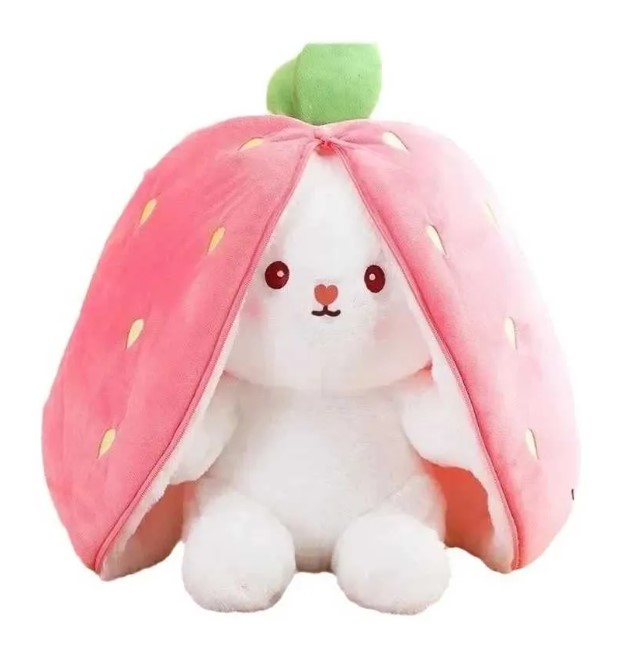 Funny Joy Fruit Bunny Plush Toy Cute Carrot Strawberry Turn Into Rabbit Plush Toy Kids Birthday Christmas Gift fy9778 0122