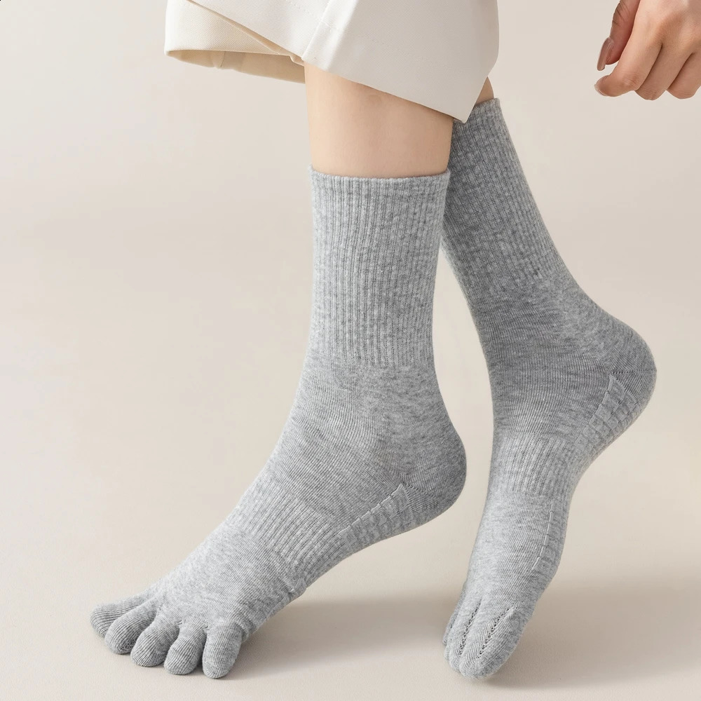 3 Pairs Toe Socks Women Autumn Winter Five Finger Socks Sports Towel Bottom Socks with Separate Fingers High Quality Cotton 250109