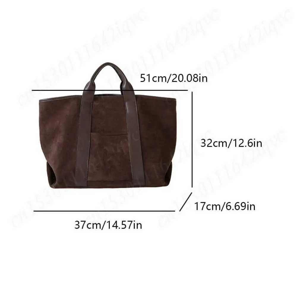 Womens suede shoulder bag large capacity winter handbag simple handbag retro business bag shopping bag Y250121