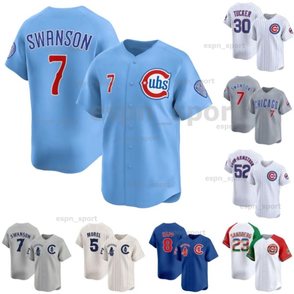 7 Dansby Swanson Kyle Tucker Cubs Jersey 2025 Powder Blues Shota Imanaga Pete Crow-Armstrong Ian Happ Seiya Suzuki Nico H Marcus Stroman Sammy Sosa Nico
