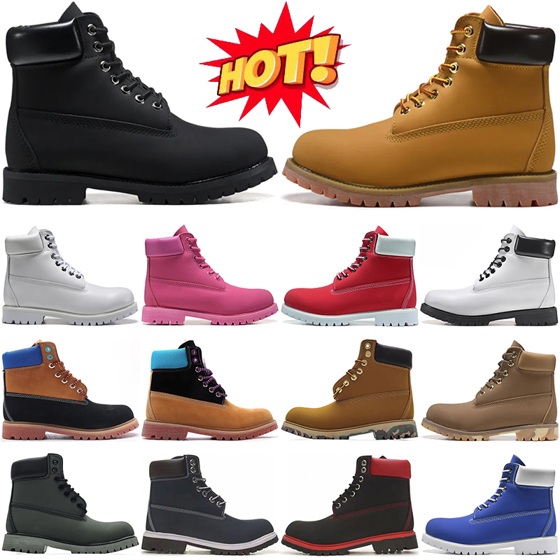 Designer Men Womens Boots Ankle Snow Boots Winter Outdoor Keep Warm booties Wheat Black White Red Pink Green Camo Leather Sneakers Trainers