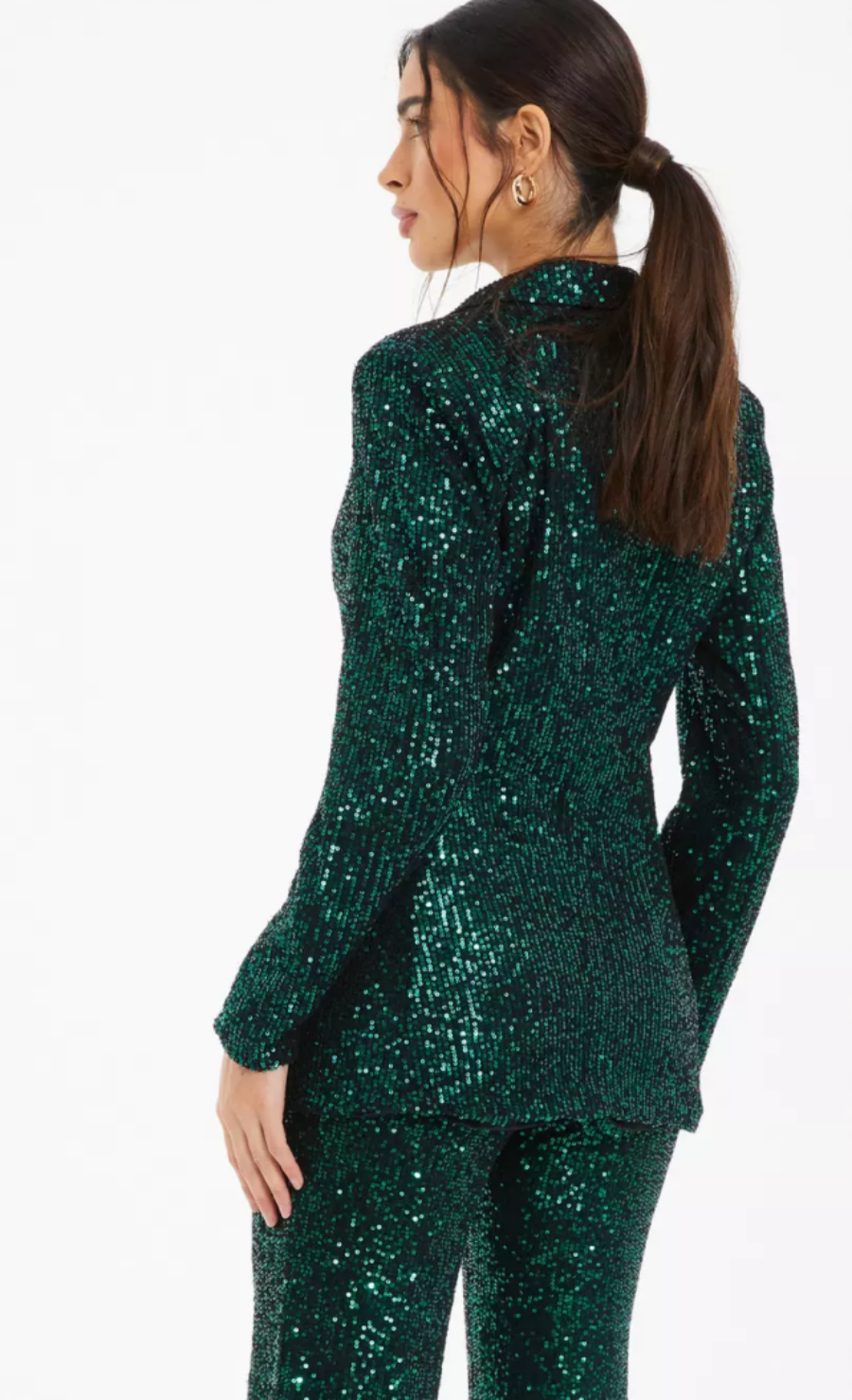 Customized Sequined Women Pants Sets Slim Fit Ladies Prom Birthday Party Formal Wear Outfit Jacket 2 Pieces