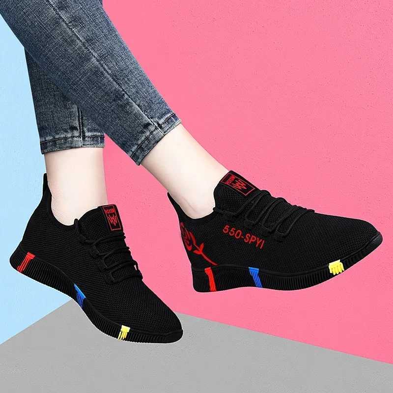 Tennis Finino 2024 Women Running Shoes Air Mesh Light Soft Sneakers Fa Flats Platform Lace Up Casual Shoes Basket Fme W250122