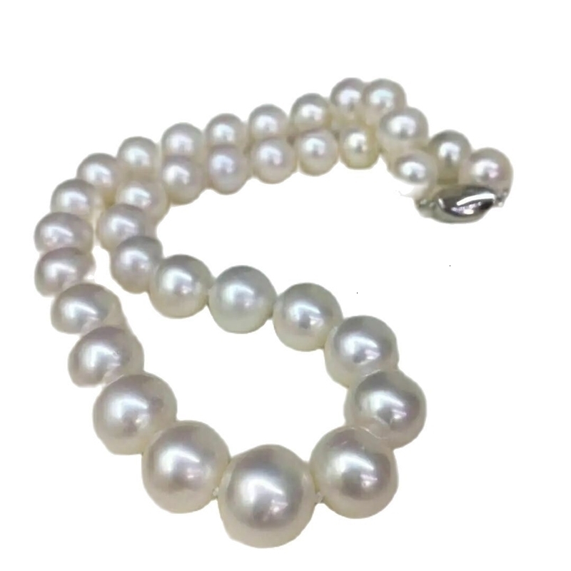 Gorgeous AAAA 8-9mm round south sea white natural pearl necklace 18 inch250122bj