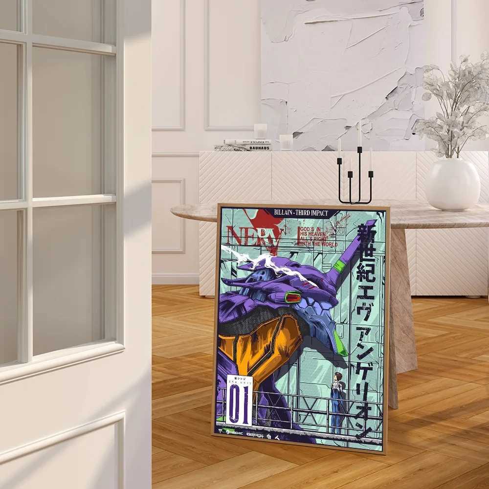 1PC N-Neon G-E-Anime Movie Sticky Posters Retro Kraft Paper Sticker Ro Bar Cafe Aesthetic Art Wall Painting Y250122