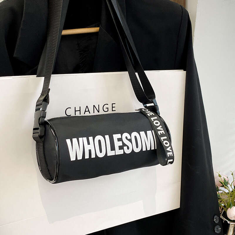 Trendy Cool Instagram Style Lightweight Shoulder For Boys Girls, Outdoor Travel Casual Bag, Letter Contrasting Color Reducing And Wear-Resistant Chest