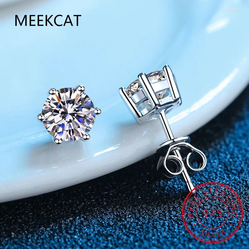 Stud Earrings Real 0.1ct-3ct D Color Certified Moissanite Diamond For Woman 925 Sterling Silver Wedding Luxury Fine Jewelry