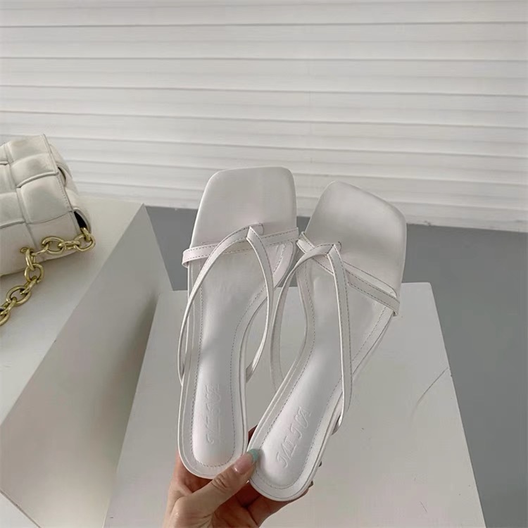 Women Slippers Simple Style Versatile Fashion High Heel Design Sense Triple Black White Free shipping