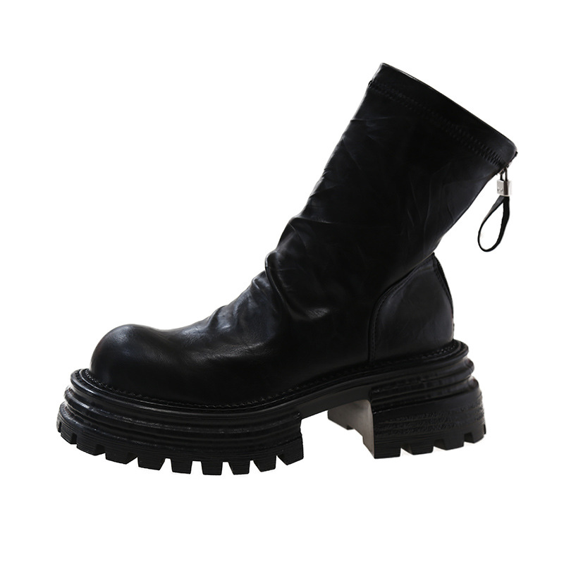 Women Fashion Design Thick Sole Versatile Short Boots hot Triple Black Brown Free shipping