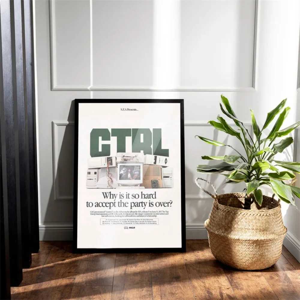Rap sic Album Cover SZA Poster Aesthetic Rapper Hip Hop Rock SOS Crtl Canvas Print He Wall Art Ro Living Decor Picture Y250122