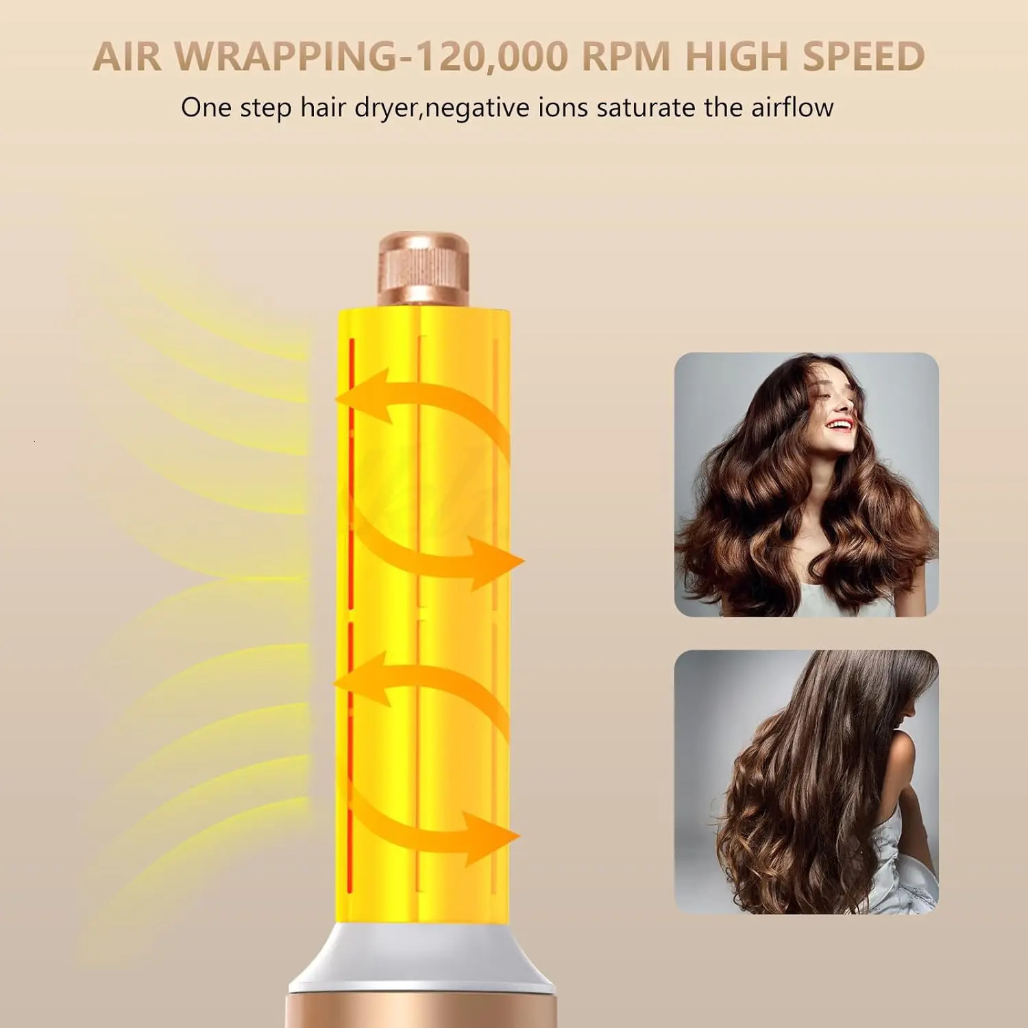 Dryer Hair Tools Set 7 in 1 Styling Drying System Professional Brush Wrap Air Curling Wand 250120
