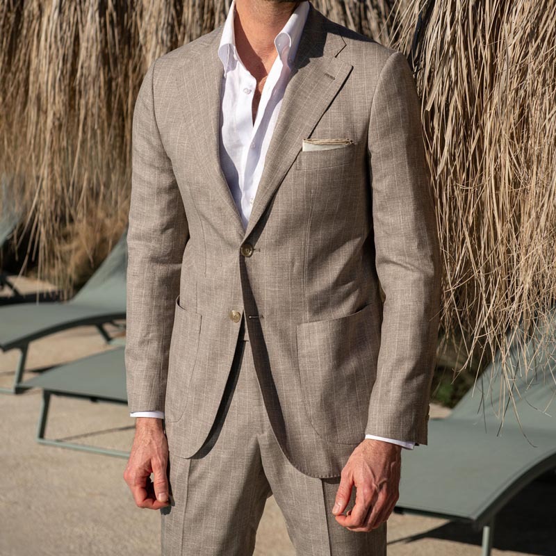 Suits For Men Designer Hot Selling Linen Slim Fit Jacket 2025 Casual Business Fashion Men's Suit Ea4