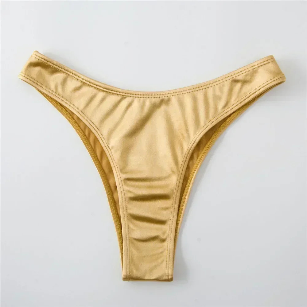 Sexy U Shaped Bandeau Bikinis Sets Mujer Strapless Swimwear Women Gold Swimsuit Bathing Suit Biquinis Brazilian Bikini Swim 2025 250118