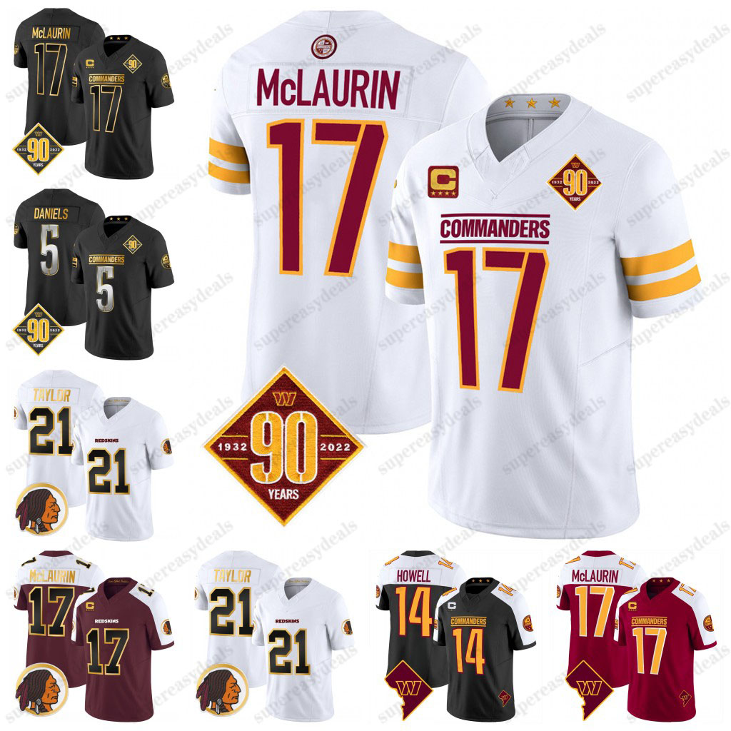5 Jayden Daniels Washingtons Commanders Football Jersey Mike Sainristil Terry McLaurin Jahan Dotson Da'Ron Payne Jonathan Allen Brian Robinson Jr
